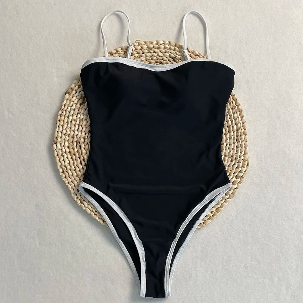 SERENECHIC Patchwork Swimwear Female 2025 One-Piece Swimsuit