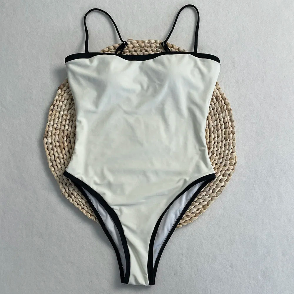 SERENECHIC Patchwork Swimwear Female 2025 One-Piece Swimsuit
