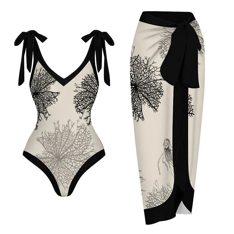 2024 New 2-Piece Women Bikini Set Push Up Floral Printed Ruffle Bikinis Strappy Bandage Swimwear Brazilian Biquini Bathing Suit