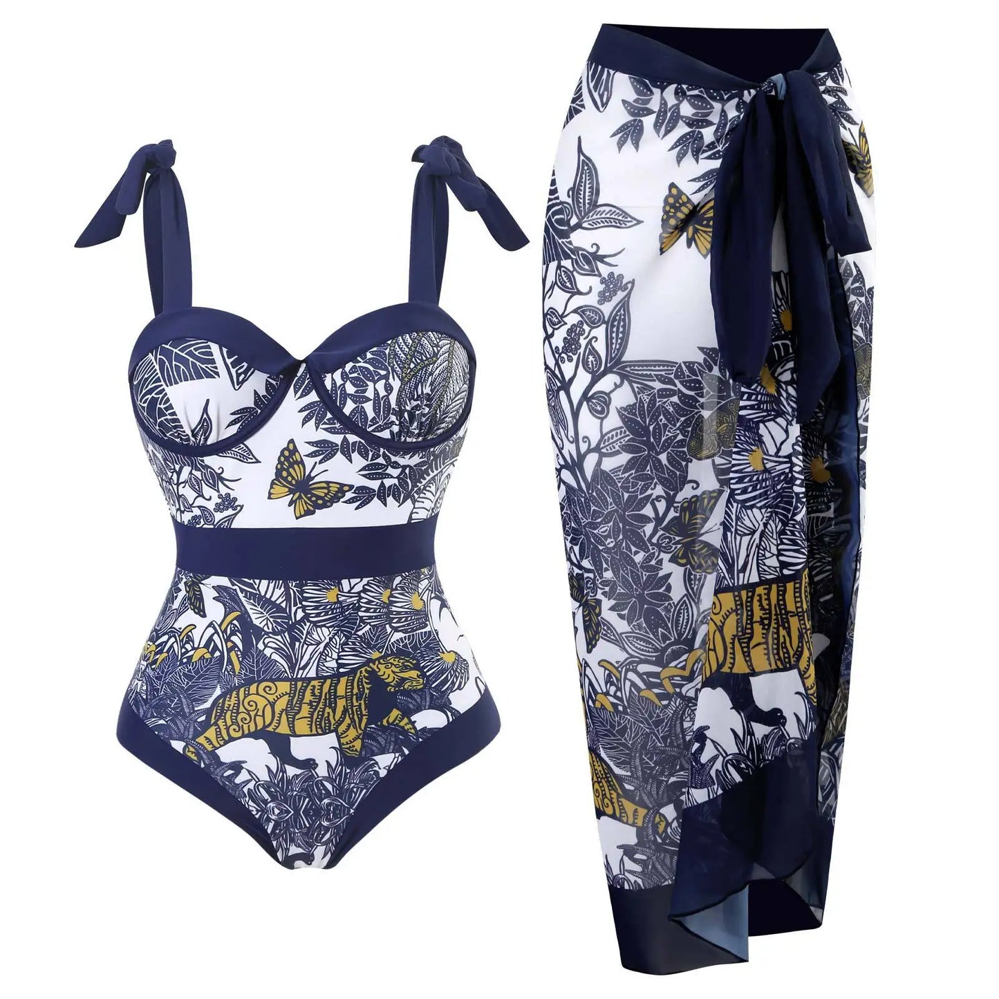 2024 New 2-Piece Women Bikini Set Push Up Floral Printed Ruffle Bikinis Strappy Bandage Swimwear Brazilian Biquini Bathing Suit