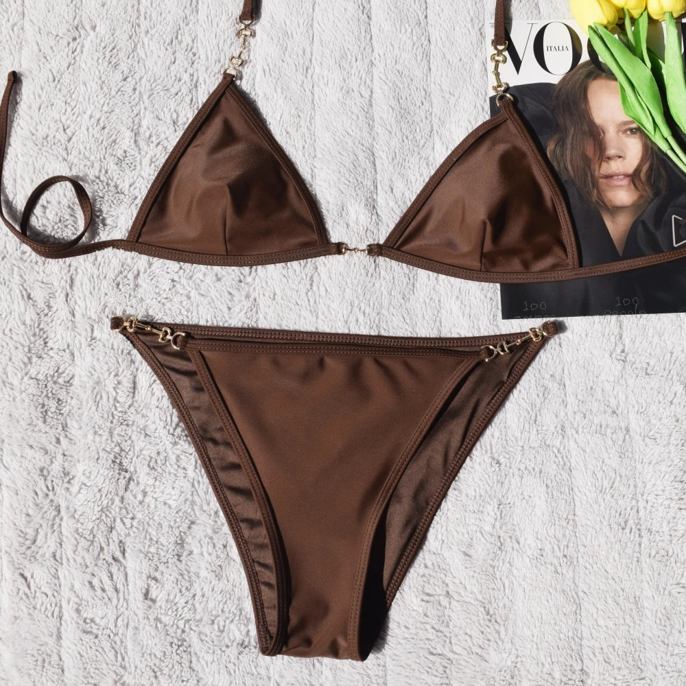 Luxury Brand Designer 2025 Summer  Beach Bikini Swimwear for Women