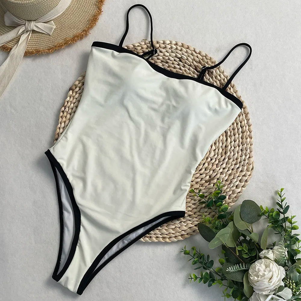 SERENECHIC Patchwork Swimwear Female 2025 One-Piece Swimsuit