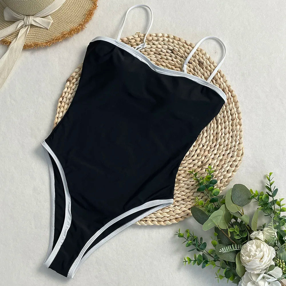 SERENECHIC Patchwork Swimwear Female 2025 One-Piece Swimsuit