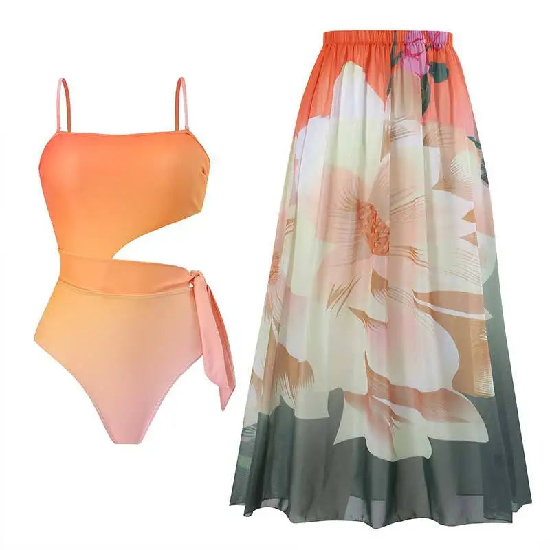 2024 New 2-Piece Women Bikini Set Push Up Floral Printed Ruffle Bikinis Strappy Bandage Swimwear Brazilian Biquini Bathing Suit