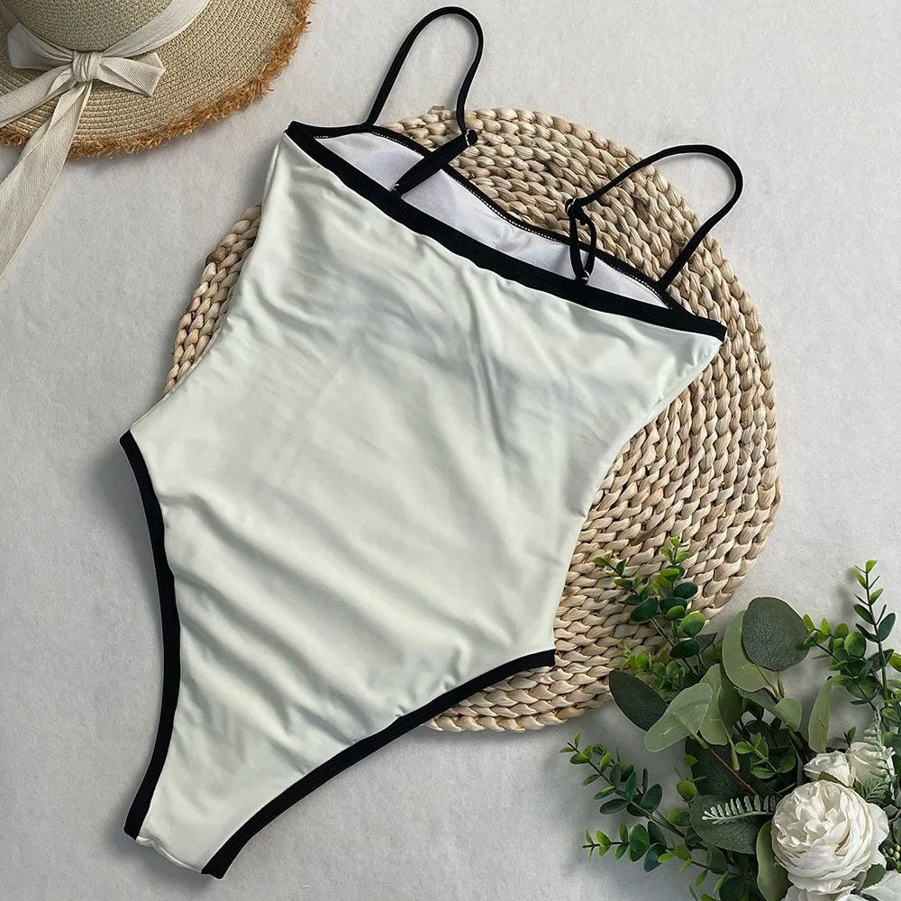 SERENECHIC Patchwork Swimwear Female 2025 One-Piece Swimsuit