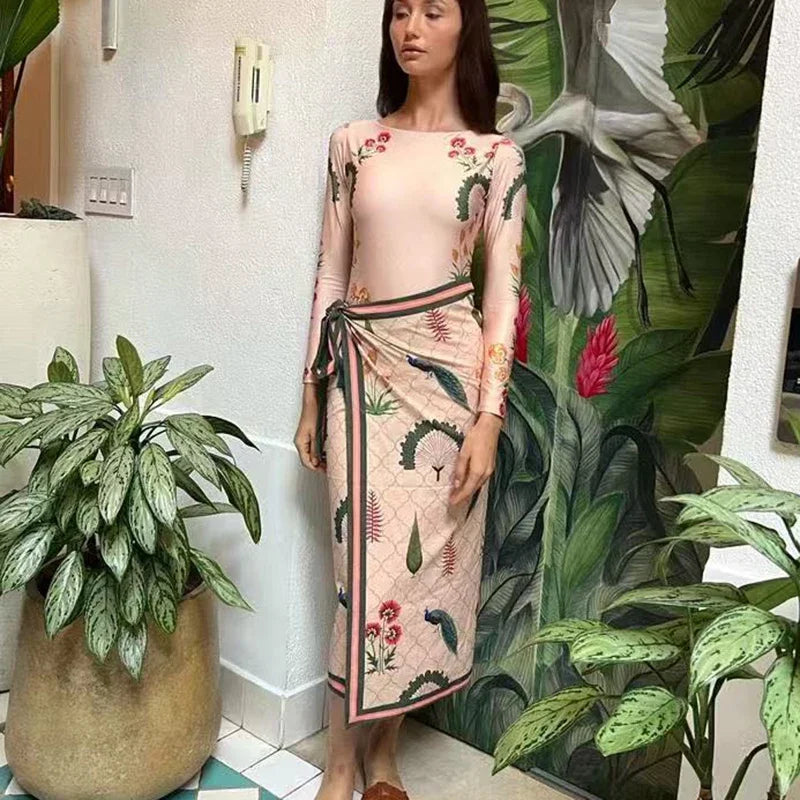 New Summer Two Piece Sets Swimwear Split Sports Skirt-Style