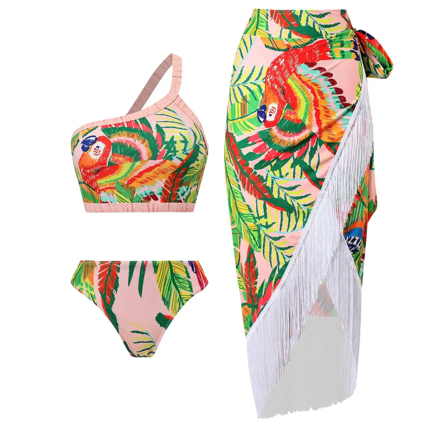2024 New 2-Piece Women Bikini Set Push Up Floral Printed Ruffle Bikinis Strappy Bandage Swimwear Brazilian Biquini Bathing Suit
