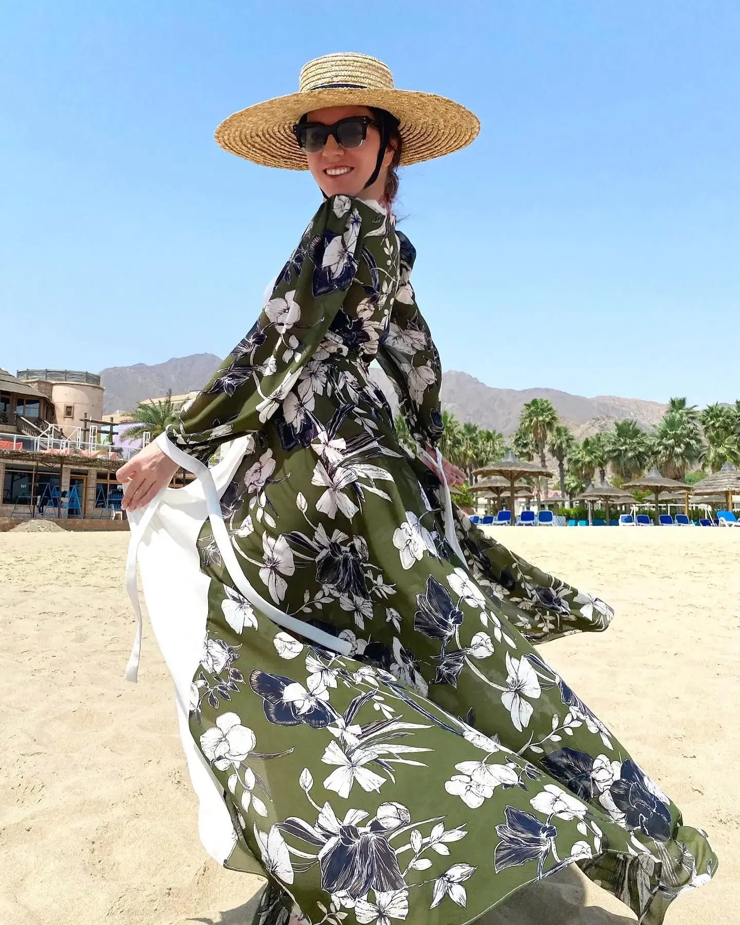 Blue Eyes Bikini Beach Cover Up Tunics For Beach Long Kaftan Bikini Cover Up Robe de Plage Sarong Beach Swimsuit Cover-ups
