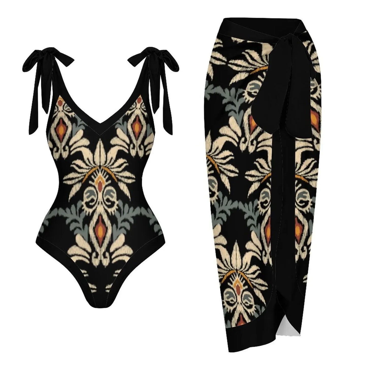 2024 New 2-Piece Women Bikini Set Push Up Floral Printed Ruffle Bikinis Strappy Bandage Swimwear Brazilian Biquini Bathing Suit