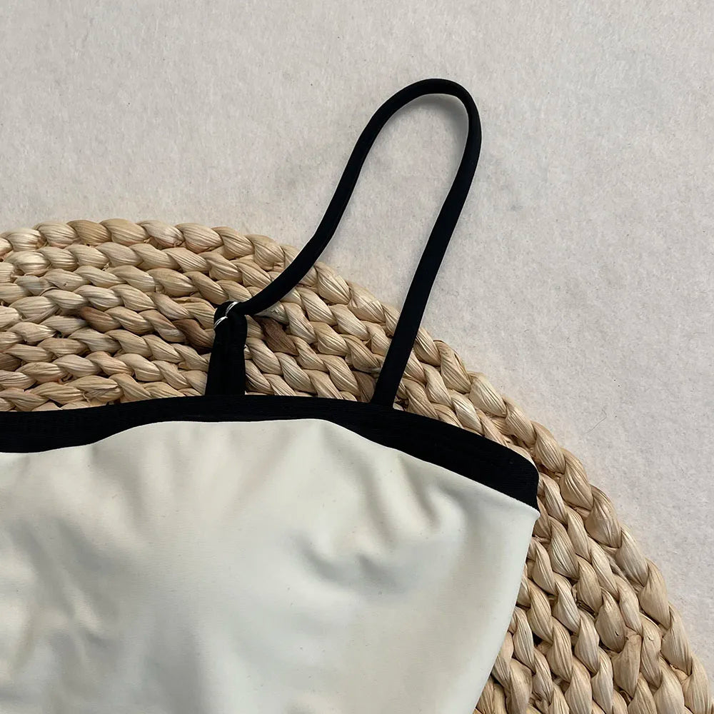 SERENECHIC Patchwork Swimwear Female 2025 One-Piece Swimsuit