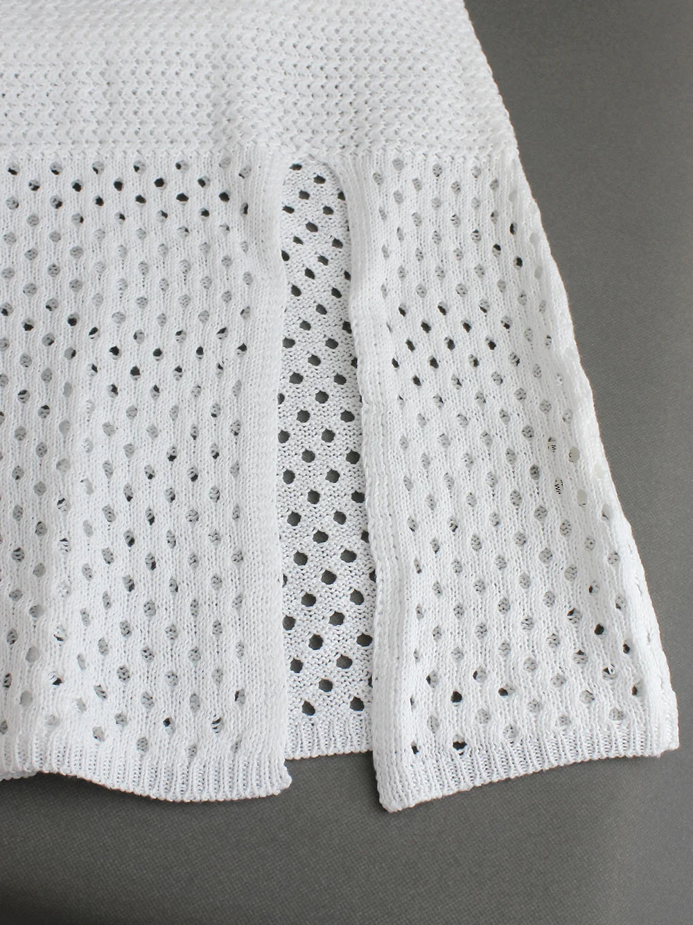 Women's knitted net-colored long-style v-belt slit dress beach blouse skirt summer