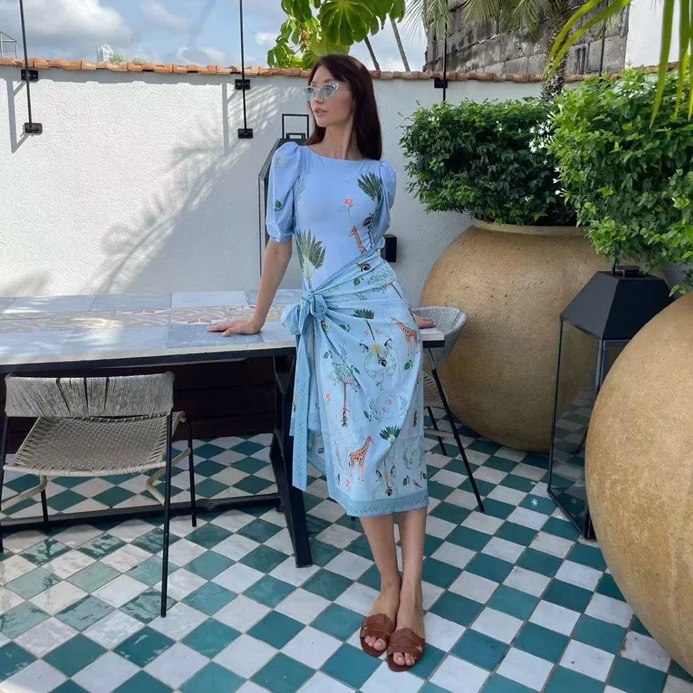 New Summer Two Piece Sets Swimwear Split Sports Skirt-Style