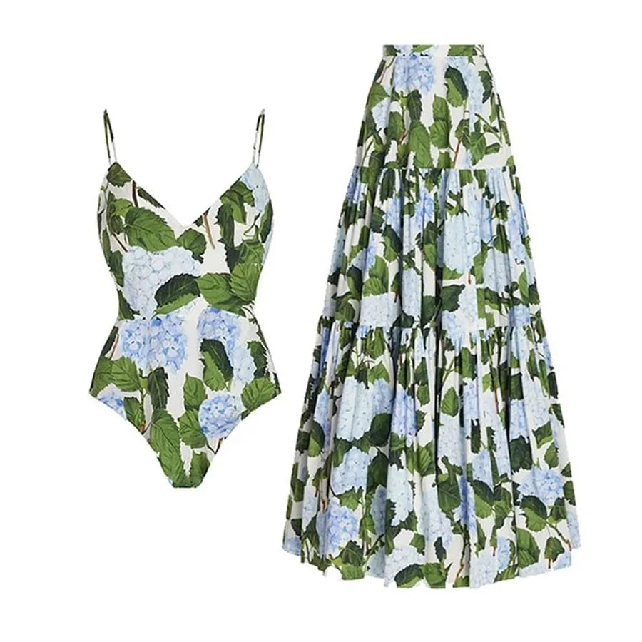 2024 New 2-Piece Women Bikini Set Push Up Floral Printed Ruffle Bikinis Strappy Bandage Swimwear Brazilian Biquini Bathing Suit