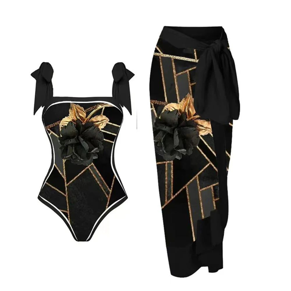 2024 New 2-Piece Women Bikini Set Push Up Floral Printed Ruffle Bikinis Strappy Bandage Swimwear Brazilian Biquini Bathing Suit