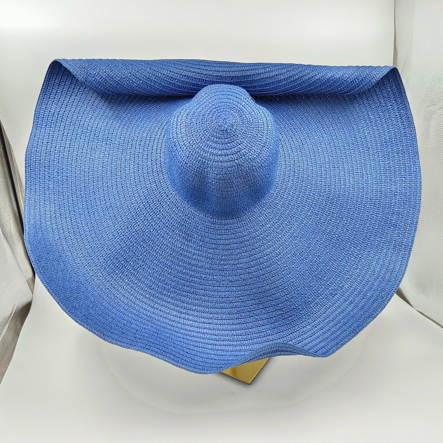 White punk straw hat 25cm large brim hat wholesale sun hat ultra-thin breathable summer sun hat straw hat travel men and women